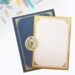 SUNEE 75pcs Certificate Kit, 25pcs Navy Blue Certificate Holders & 25pcs Letter Size Certificate Papers & 25pcs Gold Foil Award Seals for Diploma, Award, Accomplishment - Image 2