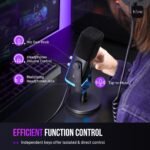 FIFINE USB/XLR Dynamic Microphone for Podcast Recording, PC Computer Gaming Streaming Mic with RGB Light, Mute Button, Headphones Jack, Desktop Stand, Vocal Mic for Singing YouTube-AmpliGame AM8 - Image 8