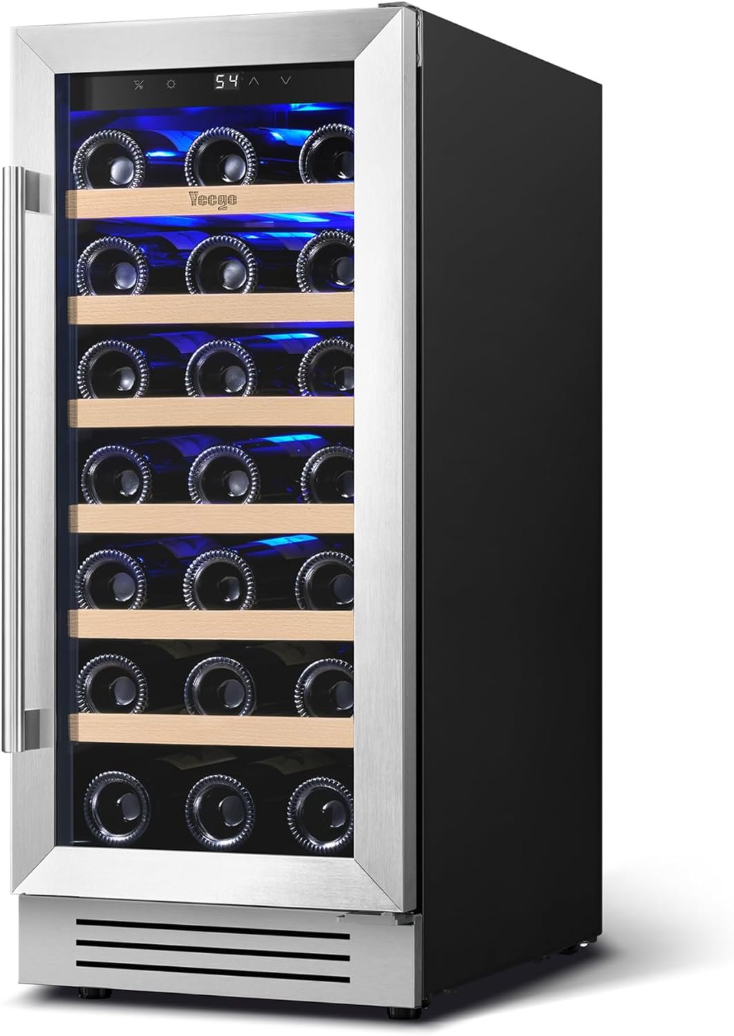 71X4vGf5TbL._AC_SL1500_.jpg Yeego Wine Fridge Cooler - 15 Inch Wine Fridge Hold 33 Bottles, 40-65°F Wine Refrigerator Glass Door, Built in, Freestanding Under Counter Fridge for Beer Soda Drink Home Bar Office - Image 1