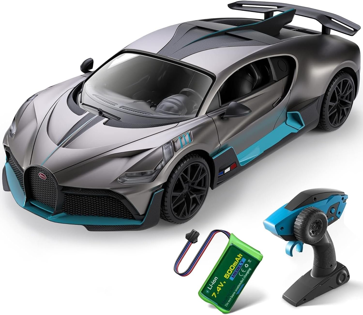 71XNV70olrL._AC_SL1500_.jpg MIEBELY Remote Control Car, Bugatti Divo 1/16 Scale Rc Cars 12Km/h, 2.4Ghz Licensed Model Car 7.4V 500mAh Toy Car Headlight for Adults Boys Girls Age 6-12 Years Birthday Ideas Gift - Image 1