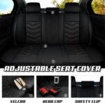 Car Seat Covers for Genesis GV80 2021-2026, Premium Nappa Leather Car Seat Cover, Stylish Sport Seat Covers， Automobile Seat Cover Sets.(Standard 2 Seats/Black) - Image 6