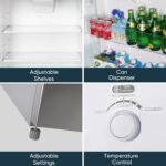 Upstreman 17.6 Cu.Ft Top Freezer Refrigerator Large Capacity Refrigerator, Frost Free, ENERGY STAR, Adjustable Thermostat, Fingerprint Resistant Stainless Steel, Reversible Door - Image 4