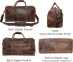 Handmade Leather Travel Duffel Bag - Airplane Underseat Carry On Bags by Rustic Town - Image 5