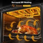 ThermoMate 24 Inch Electric Wall Oven, ETL Certified, 2.6 Cu.Ft. Convection Ovens with 12 Functions, 3D Heating, 3100W, Sensor Touch Control, Safety Lock, Stainless Steel - Image 4