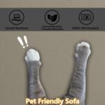 EASE MOOSE Oversized U Shaped Couch,Modular Sectional Convertible Sofa with Wide Deep,Extra Large Faux Leather Scratch Resistant Modern Couch for Big Spaces,Light Grey - Image 3