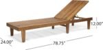 GDFStudio Outdoor Wooden Chaise Lounge, Set of 2 with Teak Finish - Image 9