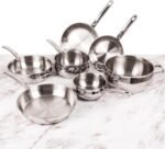 BergHOFF Belly Shape 18/10 Stainless Steel 12Pc Cookware Set, Metal Lids, Fast, Evenly Heat, Induction Cooktop Ready - Image 3