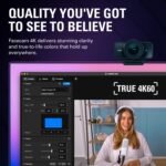 Elgato Facecam 4K - 4K60 Studio Webcam, DSLR-Like Control, Cinematic Effects, 49mm Lens Filters, HDR, Uncompressed Video, Optimized Focus Area | USB-C for PC & Mac - Image 2