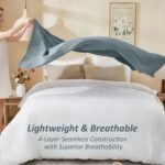 EMME Cotton Muslin Large Throw Blanket Couch Breathable Gauze Soft Lightweight Bed Blankets Adults (Heather Teal, 50"x70") - Image 5