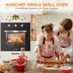 AMZCHEF Wall Ovens 24 inch Electric: 2800w Single Wall Oven with 6 Cooking Modes, 2.72 Cu.Ft. Electric Wall Oven, Convection Oven with Mechanical Knobs Control, Black - Image 8