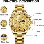 OLEVS Mens Watches Big Face Stainless Steel Waterproof Date Analog Quartz Watches Fashion BusinessWrist Watches for Men… - Image 6