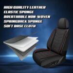 Car Seat Covers for Genesis GV80 2021-2026, Premium Nappa Leather Car Seat Cover, Stylish Sport Seat Covers， Automobile Seat Cover Sets.(Standard 2 Seats/Black) - Image 5