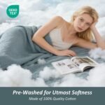 EMME Cotton Muslin Large Throw Blanket Couch Breathable Gauze Soft Lightweight Bed Blankets Adults (Heather Teal, 50"x70") - Image 3