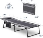 Devoko 4-Fold Padded Portable Folding Outdoor Chaise Lounge Heavy Duty Reclining Chair with Pillow & Side Pocket for Patio, Beach, Pool, Camping, Sunbathing (Gray) - Image 2