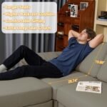 EASE MOOSE Oversized U Shaped Couch,Modular Sectional Convertible Sofa with Wide Deep,Extra Large Faux Leather Scratch Resistant Modern Couch for Big Spaces,Light Grey - Image 5