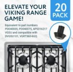 IMPRESA 20-Pack Rubber Feet for Stove Grates - Compatible with Viking Range Models DVGSU101 & VGRT560-6GQ - Black Heat-Resistant Material - Image 2