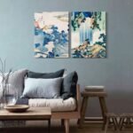 2Pcs Framed Landscape waterfall Japanese Ukiyo-e Wall Art Decor Canvas Print Picture Traditional Woodblock Print Style Poster Gallery Bedroom Living Room Office 12x16 Inch Ready to Hang - Image 3