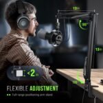 FIFINE K688 Podcast Microphone Kit, USB/XLR Dynamic Microphone with Boom Arm for PC/XLR Mixer, Gaming Mic with Mute Button, Headphone Jack for Vocal, Voice-Over, Streaming, Music Recording -K688CT - Image 8