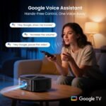 1500 ANSI Official Licensed Google TV Smart Projector, HAPPRUN 4K Full HD Home Theater with Auto Focus, Dolby Sound, Wi-Fi Bluetooth, Built-in Apps, Compatible with Phone & PC, Indoor & Outdoor Use - Image 3