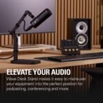 Elgato Wave Desk Stand - Adjustable Mounting Arm for Microphones, Works, HyperX, Rode, Fifine, Shure and More Mics, Compatible 1/4, 3/8 & 5/8 Thread, for Recording/Podcasting/Streaming, Black - Image 2