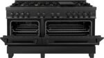 ZLINE 60 in. 7.4 cu. ft. Legacy Dual Fuel Range with 9 Burner Gas Cooktop and 2 Electric Convection Ovens in Black Stainless Steel (RAB-60) - Image 2