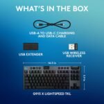 Logitech G915 X Lightspeed TKL Wireless Mechanical Gaming Keyboard, Double-Shot PBT Keycaps, Fully Programmable Keys, RGB Backlit Mac/PC Gaming Keyboards, Aluminum Finish, GL Linear Switches, Black - Image 9