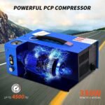 TOAUTO A2 PCP Air Compressor, Auto-Stop, Portable 4500Psi/30Mpa, Oil/Water-Free, 8MM Quick-Connector HPA Compressor for Paintball/PCP Air Rifle/Scuba Tank, Powered by Home 110V AC or 12V Car DC（Blue） - Image 5