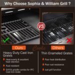 Sophia & William 4-Burner Gas BBQ Grill with Side Burner & Porcelain-Enameled Cast Iron Grates, Outdoor Cooking Propane Grills Cabinet Style Garden Barbecue Grill, 46,700BTU, Black - Image 4
