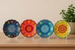 4-Piece 5-Inch Handmade Turkish Ceramic Plate Set – Wall & Table Decor & Jewelry/Ring Dish – Decorative Rings & Jewelry Tray Set - Image 4