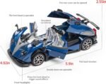 1/32 Scale Pagani Zonda HP Diecast Toy Cars - Pull Back Car Models with Light & Sound, Birthday Gifts for Boys, Perfect Vehicle Presents for Kids & Boyfriends on Christmas (Blue) - Image 4