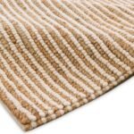 FRELISH DECOR Wool and Jute Premium Handwoven Chunky Stripes Rug - Contemporary Area Rug for Living Room Bedroom (6' x 9' - Natural Ivory)