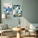 2Pcs Framed Landscape waterfall Japanese Ukiyo-e Wall Art Decor Canvas Print Picture Traditional Woodblock Print Style Poster Gallery Bedroom Living Room Office 12x16 Inch Ready to Hang - Image 6