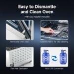 AAOBOSI 48 Inch Freestanding Gas Range Ovens with 7.0 cu.ft Large Capacity Double Convection Ovens, 6 Sealed Burners Plus Iron Grill Burner, Stainless Steel Gas Range Stove with NG/LPG Convertible - Image 7