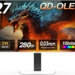 INNOCN 27" QD-OLED 2K QHD 2560 x 1440P 280Hz 240Hz PC Computer Gaming Console Monitor, 0.03ms, HDR400, HDMI, DisplayPort, Built-in Speaker, Height Pivot Adjustable Stand - 2780s