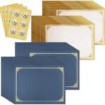 SUNEE 75pcs Certificate Kit, 25pcs Navy Blue Certificate Holders & 25pcs Letter Size Certificate Papers & 25pcs Gold Foil Award Seals for Diploma, Award, Accomplishment