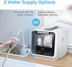 Midea MDC17P0ABB Portable Countertop Mini 1.32Gal Built-in Water Tank, No Hookup Needed, 6 Programs, 360° Dual Spray, 162℉ High-Temp& Air-Refresh Function, Dishwasher for Apartments& RVs, Black - Image 4
