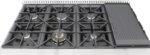 Gas Range Cooktop, 48-Inch with Double Porcelain Convection Oven and Broil Function, 8 Sealed Burners Continuous Grates with Stainless Steel Construction, 6.7-Cu.Ft, Metallic - Image 9