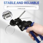 Heavy Steel Cable Tie Tool：Stainless Steel Zip Tie Gun, Metal Tie Wrap Gun Kit, Duty Outdoor Adjustable Fastening Cutting Tie Tool Sets with 100pcs Self-Locking Metal Steel Zip Ties CHUSHUYI - Image 2