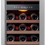 Ca'Lefort 15 Inch Wine Fridge, 28 Bottle Wine Cooler Refrigerator, 40-65°F Wine Refrigerator Glass Door, 3 LED Dual Zone Wine Fridge, Built-in or Freestanding Fridge for Home/Bar/Kitchen (3.0 cu.ft)