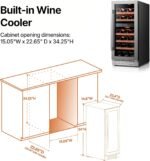 Ca'Lefort 15 Inch Wine Fridge, 28 Bottle Wine Cooler Refrigerator, 40-65°F Wine Refrigerator Glass Door, 3 LED Dual Zone Wine Fridge, Built-in or Freestanding Fridge for Home/Bar/Kitchen (3.0 cu.ft) - Image 8