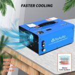 TOAUTO A2 PCP Air Compressor, Auto-Stop, Portable 4500Psi/30Mpa, Oil/Water-Free, 8MM Quick-Connector HPA Compressor for Paintball/PCP Air Rifle/Scuba Tank, Powered by Home 110V AC or 12V Car DC（Blue） - Image 8