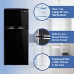 RecPro 4.4 Cu Ft 12V RV Refrigerator with Freezer | Frost-Free, Black Finish | Adjustable Shelves, Reversible Door, Built-In Lock | Off-Grid Camper Fridge | 19.5”W x 23.5”D x 43.5”H - Image 2