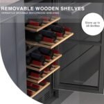 26 Bottles Wine Cellar, 15 Inch Compressor Wine Cooler with Dual Zone, Built-in or Under Counter, 41-64°F Digital Touchscreen, Triple-Layer Glass, Wine Fridge in Cabinet - Image 4