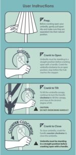 California Umbrella 9' Round Aluminum Bronze Auto Tilt in Cabana Regatta - Image 6