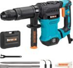 Berserker 1300W 12-Pound SDS-Max Demolition Jack Hammer, 1-9/16" 11-Amp Small Corded Electric Demo Chipping Hammer for Floor Tile Removal, Concrete Breaker with Carrying Case & 2 Chisels