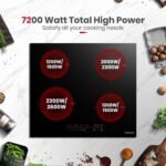 GASLAND 4 Burners Induction Cooktop 24 Inch,7200W Built-in Induction Stovetop with Booster and Timer, 240V Electric Hob, 9 Power Levels, Slide Touch Control, Child Safety Lock, Hard Wire - Image 3