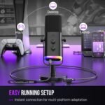FIFINE USB/XLR Dynamic Microphone for Podcast Recording, PC Computer Gaming Streaming Mic with RGB Light, Mute Button, Headphones Jack, Desktop Stand, Vocal Mic for Singing YouTube-AmpliGame AM8 - Image 7