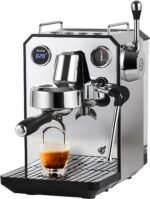 Gemilai Owl Espresso Machine, 15 Bar Professional Semi-Automatic Espresso Maker with Milk Frother Steam Wand & 57oz Removable Water Tank, Dual Display, for Cappuccino, Latte, G3006, Stainless Steel