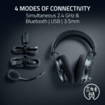 Razer BlackShark V3 Pro Wireless ANC Gaming Headset for PC: Full Band Mic - 50mm Drivers - 2.4 GHz, Bluetooth, USB, 3.5mm - Works with Mac, PS5, Nintendo Switch, Smartphone - 70 Hr Battery - Black - Image 7