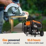 Generac 8,125 Starting Watt Portable Gas Generator - Includes Extension Cord - Home or RV Ready - Quiet, Long Runtime, Emergency Power - 49-State Compliant - Image 5